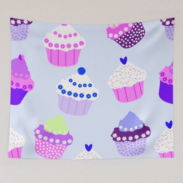 Item preview, Cupcake Pattern designed and sold by TotallyRetroArt.