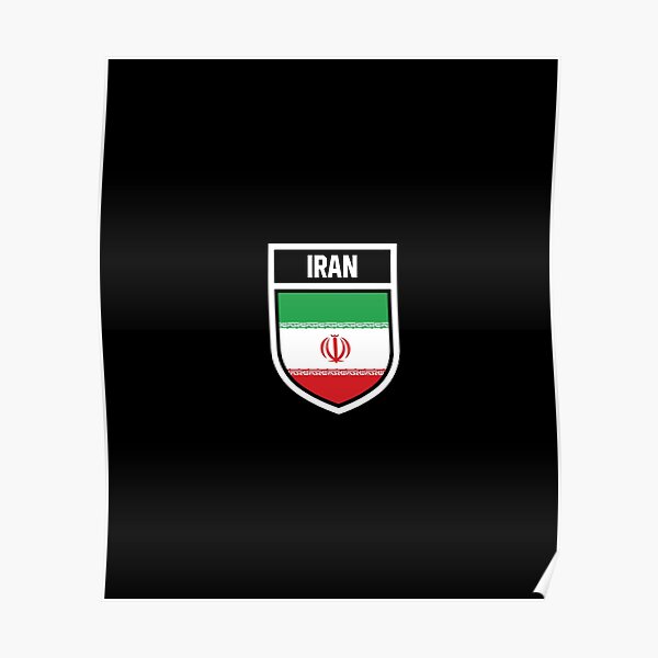 Póster «Irán bandera nacional en el escudo de armas» de MohjaDesign