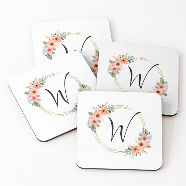 Item preview, Monogram Letter W | Coral Floral Design designed and sold by JustSeasons.