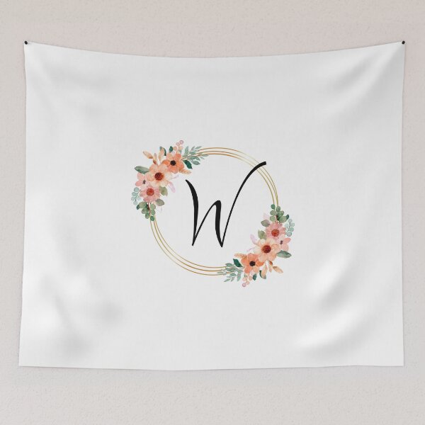 Item preview, Monogram Letter W | Coral Floral Design designed and sold by JustSeasons.