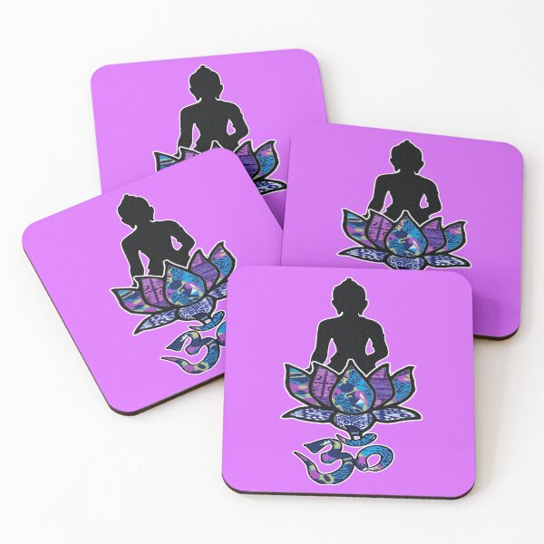 Item preview, Buddha Silhouette Lotus flower with Ohm Om designed and sold by artbyomega.
