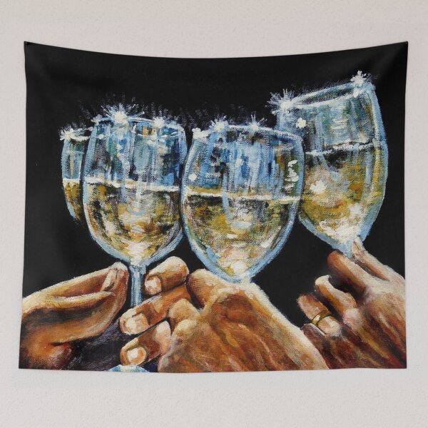 Item preview, WHITE WINE CHEERS designed and sold by Mackenzie Moulton International Artist .