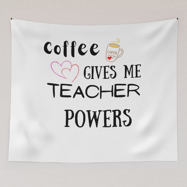 Item preview, Coffee gives me teacher powers designed and sold by Sasidenidesign.