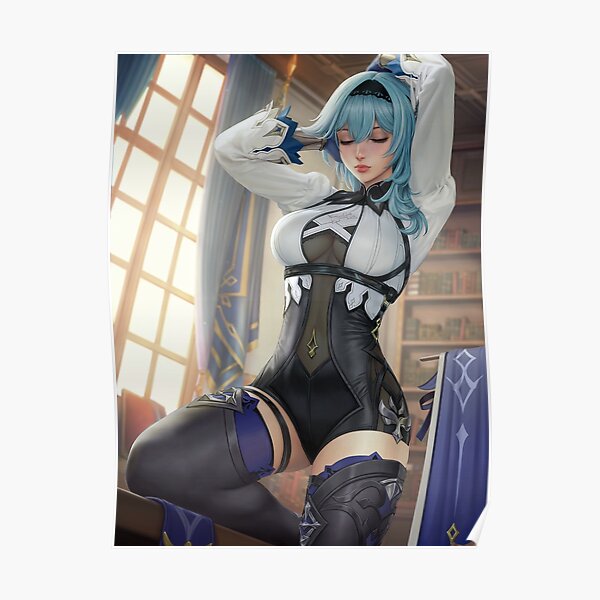 Realistic Eula Genshin Impact Poster For Sale By Genshinwaifus Redbubble