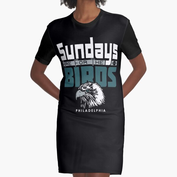 Philadelphia Eagles Womens High Slit Dress Crew Neck T-shirt Dress Tunic  Bodycon