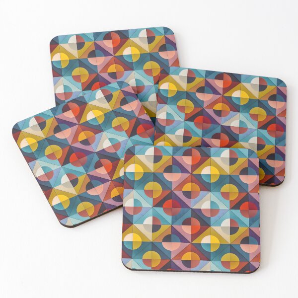 Item preview, Geometric Vintage Neutral Tones Mosaic Pattern in Autumnal Hues designed and sold by ClairesPatterns.
