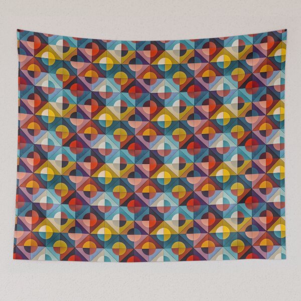 Item preview, Geometric Vintage Neutral Tones Mosaic Pattern in Autumnal Hues designed and sold by ClairesPatterns.