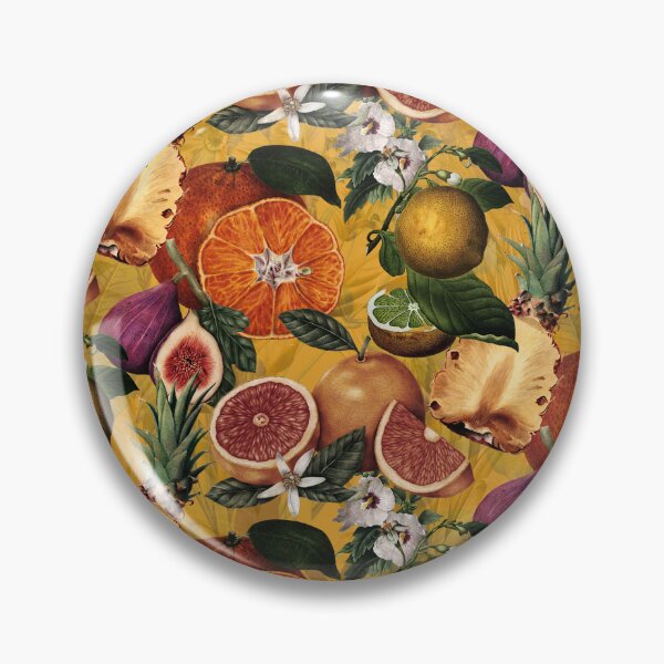 Item preview, Copy of Trendy blooming citrus pineapples fruits pattern, orange botanical illustration, yellow floral illustration    designed and sold by ZeinabTaha.