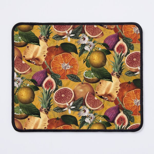 Item preview, Copy of Trendy blooming citrus pineapples fruits pattern, orange botanical illustration, yellow floral illustration    designed and sold by ZeinabTaha.