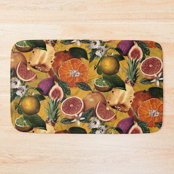 Item preview, Copy of Trendy blooming citrus pineapples fruits pattern, orange botanical illustration, yellow floral illustration    designed and sold by ZeinabTaha.