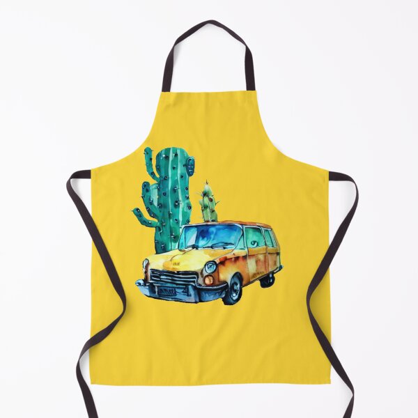 Item preview, Cactus and yellow car in watercolor style designed and sold by Gala-life1.