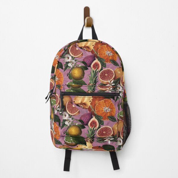 Item preview, Trendy blooming citrus pineapples fruits pattern, orange botanical illustration, pink floral illustration    designed and sold by ZeinabTaha.