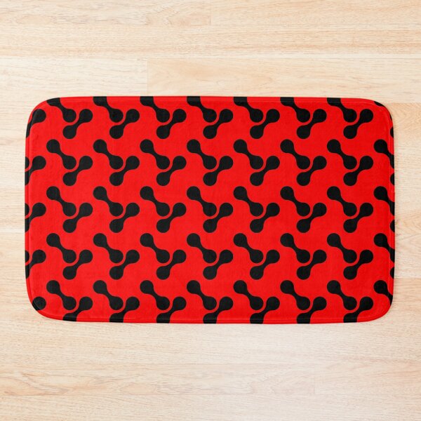 Item preview, black and red abstract bone circle organic shape pattern designed and sold by Ray Loka.