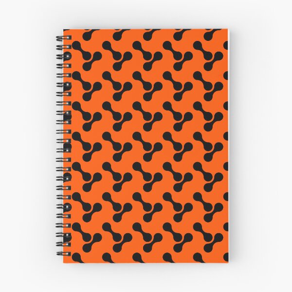 Item preview, black and orange abstract bone circle organic shape pattern designed and sold by Ray Loka.