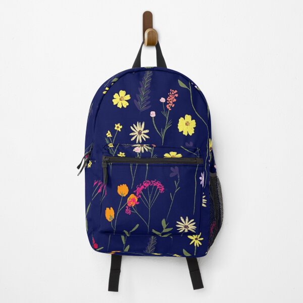 Item preview, Hand drawn cute dried pressed flowers illustration navy blue designed and sold by skolfid brows ⭐⭐⭐⭐⭐ (5.0).