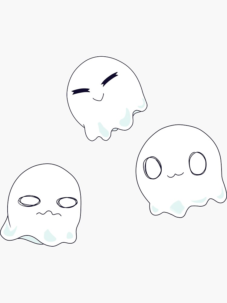 Cute Ghost | Halloween Drawing | Gift idea - Cute Ghost - Sticker |  TeePublic