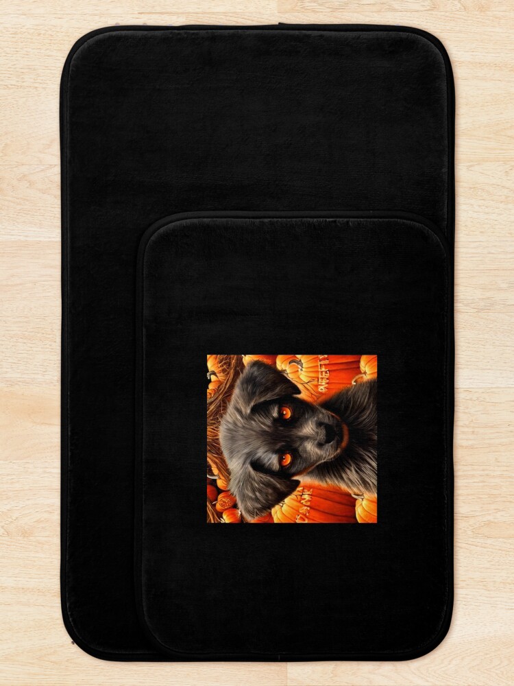 Thumbnail 5 von 6, Badematte, AI Generated Art, Halloween/Fall Puppy designt und verkauft von RabbitHoleMI.