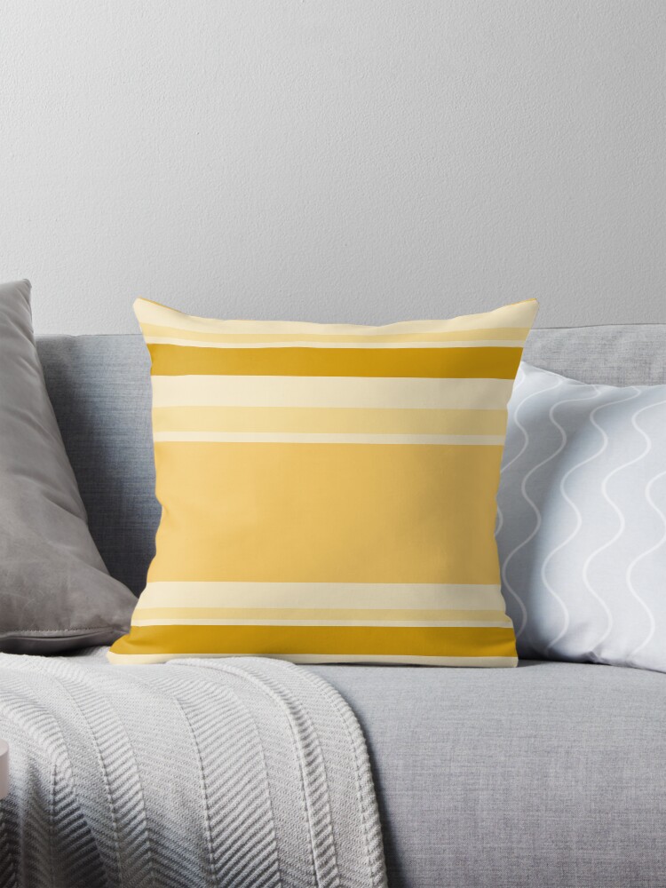 Thumbnail 1 of 4, Pillow, Yellow Stripes designed and sold by Ragpamuffin.