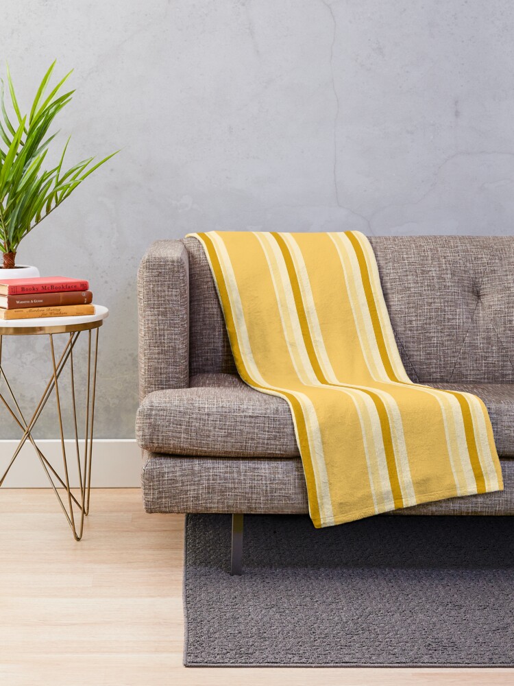 Thumbnail 2 of 6, Throw Blanket, Yellow Stripes designed and sold by Ragpamuffin.