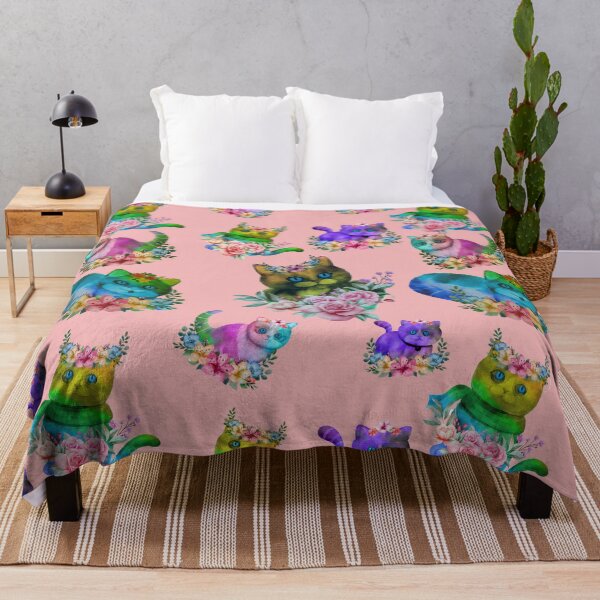 Item preview, cute kitten water colour cats sitting on a bed of flowers - seamless pattern designed and sold by AspectArtWorks.