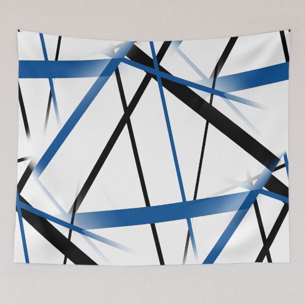 Item preview, Seamless Abstract Blue and Black Strips Cut Out Pattern v2 designed and sold by taiche.
