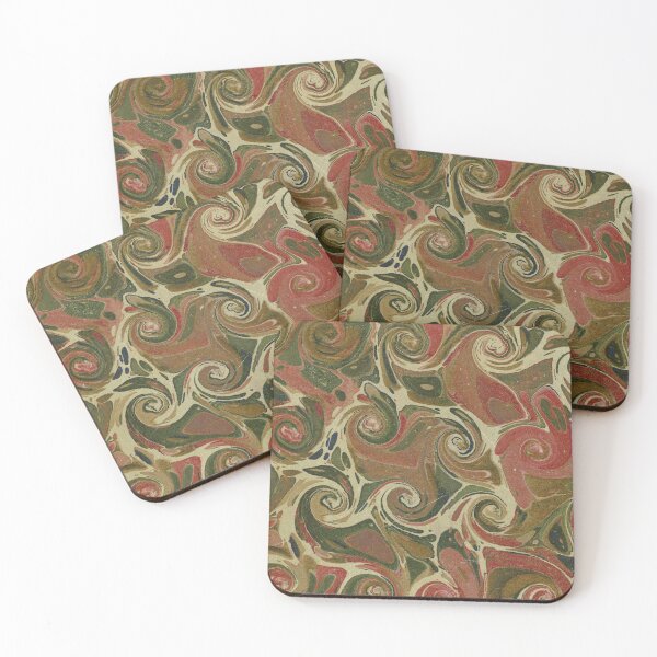 Item preview, green, pink and cream swirled endpaper designed and sold by coverinlove.
