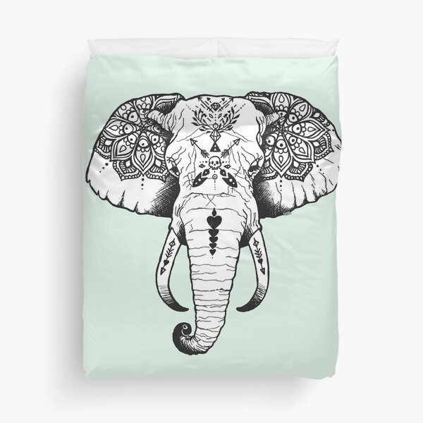 Elephant Tattooed Duvet Cover