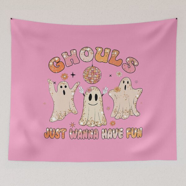 Aperçu de l'œuvre Groovy Ghouls veut juste s'amuser Halloween Spooky Season créée et vendue par knittinggrandma.