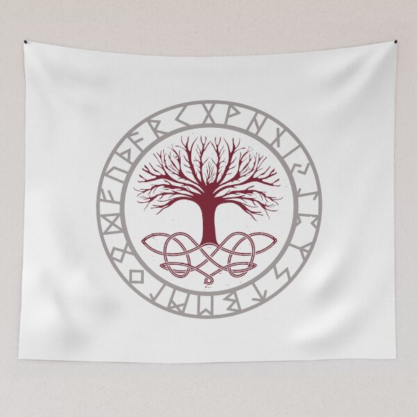 Item preview, Yggdrasil The World Tree with Elder Futhark Runes | Norse Mythology gifts designed and sold by Time Nomads.