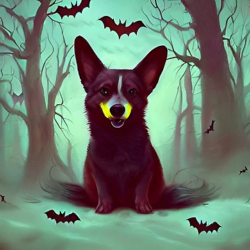 Vorschaubild zum Design AI Generated Art, Halloween/Fall Puppy von RabbitHoleMI
