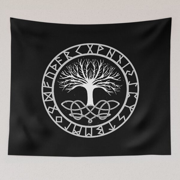 Item preview, Yggdrasil The World Tree with Elder Futhark Runes | Norse Mythology gifts designed and sold by Time Nomads.
