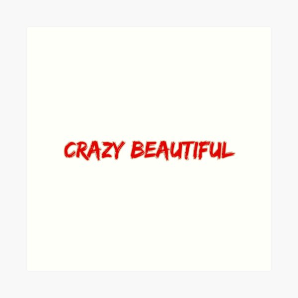 Luke Combs Beautiful Crazy Heart Song Lyric Print - Red Heart Print