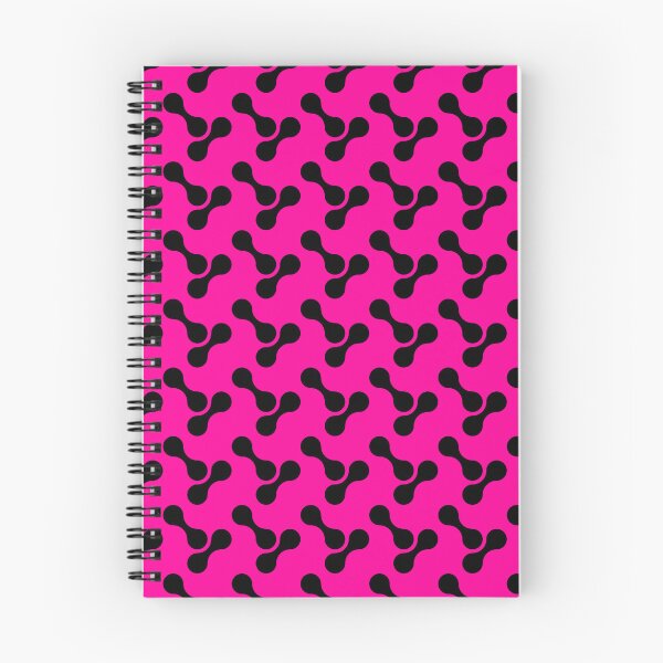 Item preview, black and hot pink abstract bone circle organic shape pattern designed and sold by Ray Loka.