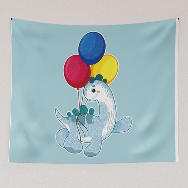 Item preview, Cute Dino Little Dinosaur with Balloons  designed and sold by AichaShopS.