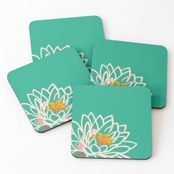 Item preview, Lotus flower on green background designed and sold by Art and Tea Studio.