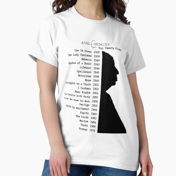 Vista previa del artículo con la obra «Alfred Hitchcock Top Veinte Películas, Mejores 20 Películas», diseñado y vendido por LaziniArts.