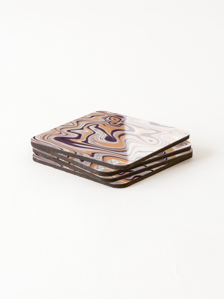 Thumbnail 4 of 5, Coasters (Set of 4), PB&J Abstract Liquid Pattern designed and sold by CorvusNyx.