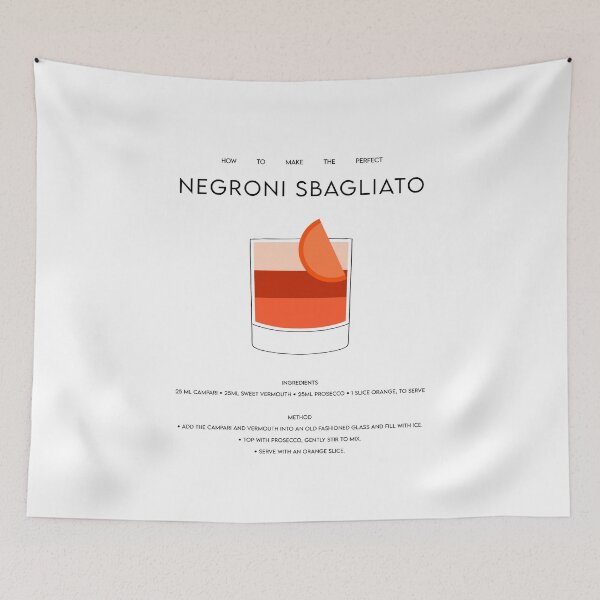 Item preview, Negroni Sbagliato Recipe Artwork designed and sold by GirlGangPrints.