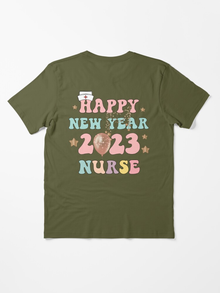 Happy New Year 2023 Nurse Glitter Pink Balloons Essential T-Shirt
