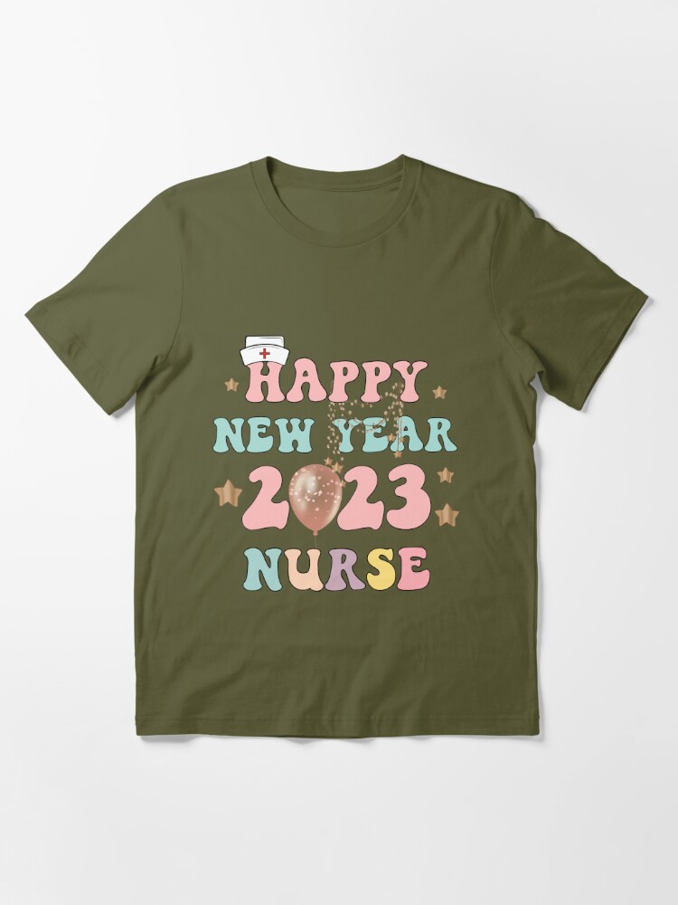 Happy New Year 2023 Nurse Glitter Pink Balloons Essential T-Shirt for Sale  by Karry-Pat
