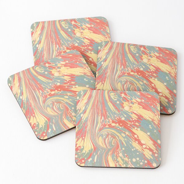 Item preview, Pastel tones orange blue yellow marbled endpaper designed and sold by coverinlove.