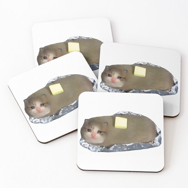 Item preview, Baked Sweet Potato Cat Cursed Crying with Butter Meme designed and sold by fomodesigns.