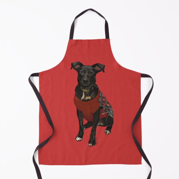 Item preview, Australian Shepherd in Christmas Sweater - Black Merle Aussie - Cuddly Aussie Puppy in sweater - Persian Red designed and sold by EcoElsa.