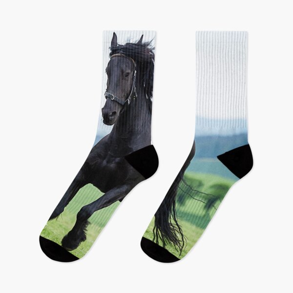 Item preview, Cute Horse Black - Galloping - Black Frisian Horse designed and sold by ONORMAL.