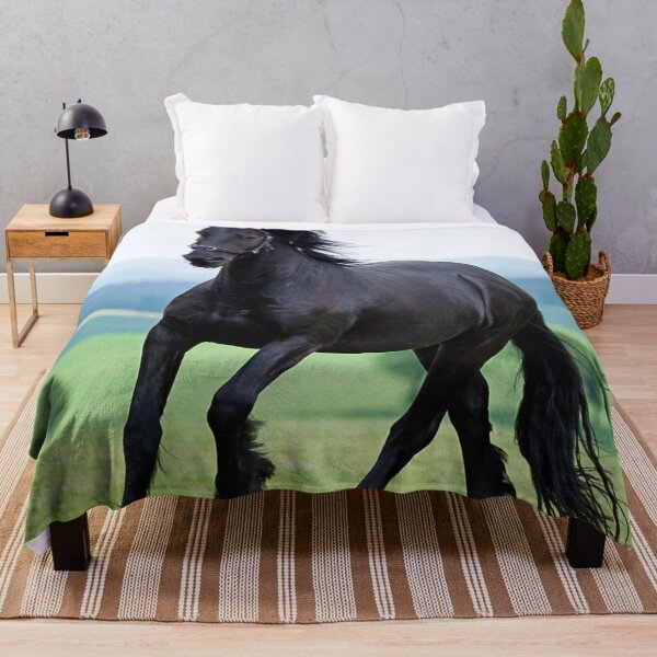 Item preview, Cute Horse Black - Galloping - Black Frisian Horse designed and sold by ONORMAL.