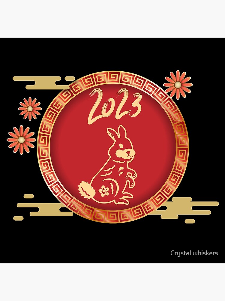 "Chinese New Year, Year of the Rabbit ,Floral Year Of The Rabbit YEAR OF THE RABBIT 2023" Metal