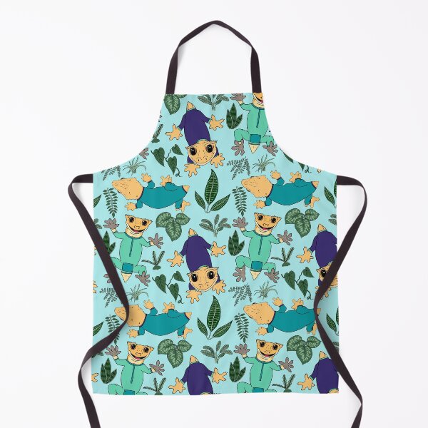 Item preview, Crested Gecko in Pajamas pattern - lizards in pajamas pattern - Pale Turquoise designed and sold by EcoElsa.