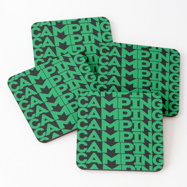 Item preview, Camping in green repeated text designed and sold by hockeng.