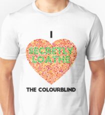 Ishihara Colourblind Test: I Heart the Colourblind (AU/UK spelling) Unisex T-Shirt