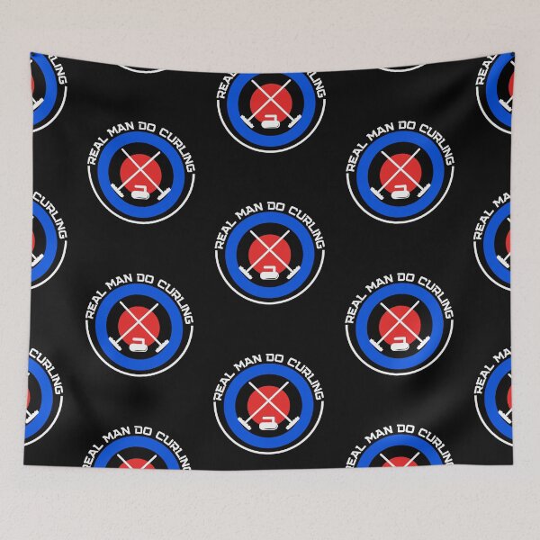 Item preview, Real man do curling funny winter sport design designed and sold by reka88.